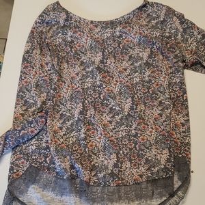 Lauren Conrad tie back blouse with lace edging